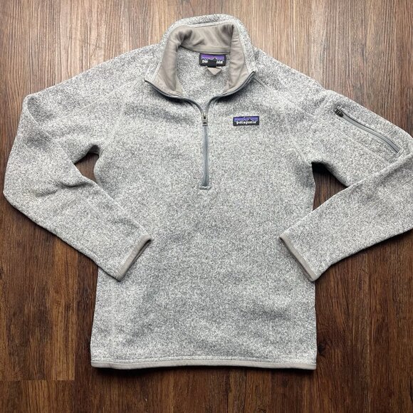 XS PATAGONIA Women’s Gray Better Sweater 1/4 Zip Jacket Fleece Pullover - Picture 1 of 6